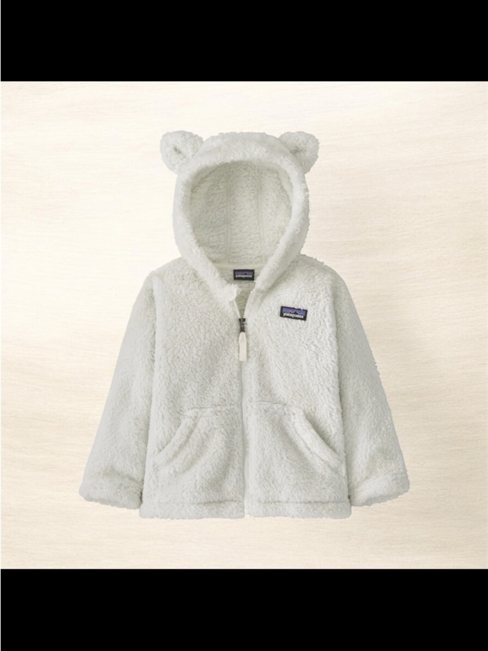Patagonia Baby Furry Friends Fleece Hoody White Bear Ears Jacket 12-18M